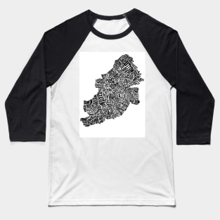 Birmingham City word Map Baseball T-Shirt